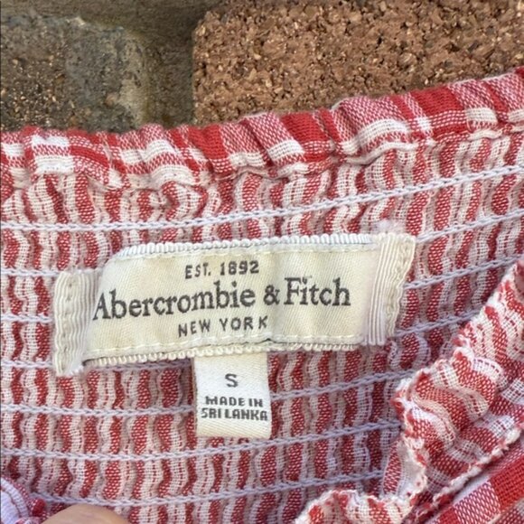 Abercrombie & Fitch Red Plaid Romper With Pockets Size S - Picture 2 of 10